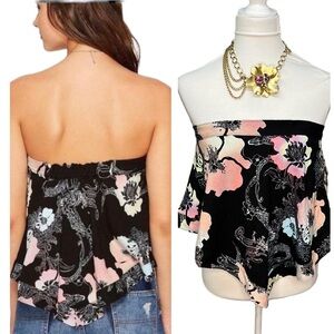 Free People Bandana Strapless Blouse
